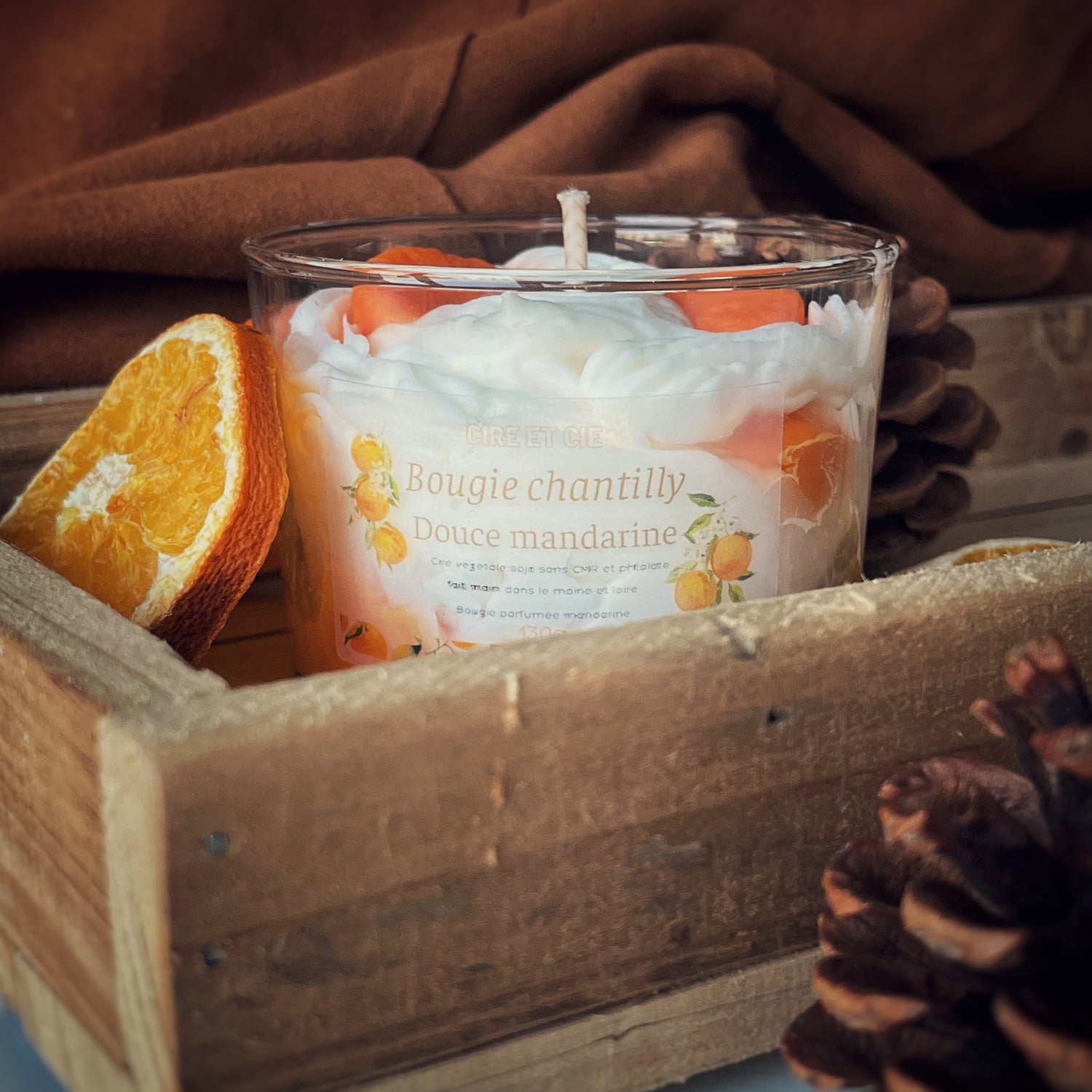 Bougie chantilly-Mandarine Cire et cie