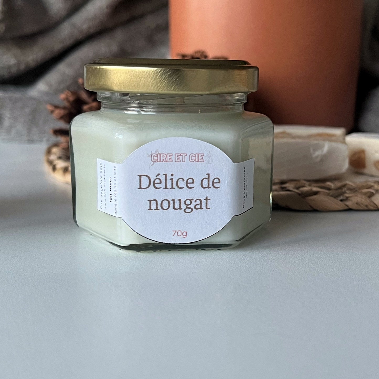 Bougie parfumée-Nougat blanc Cire et cie