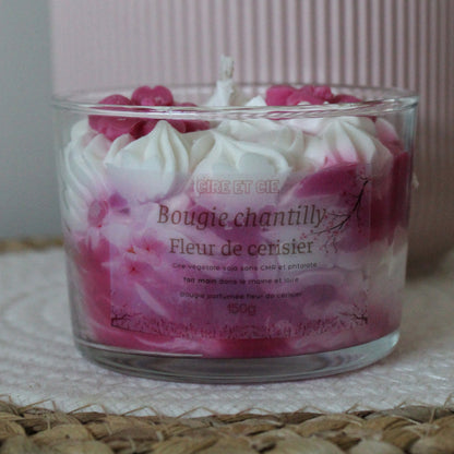 Bougie chantilly - Parfumée fleur de cerisier